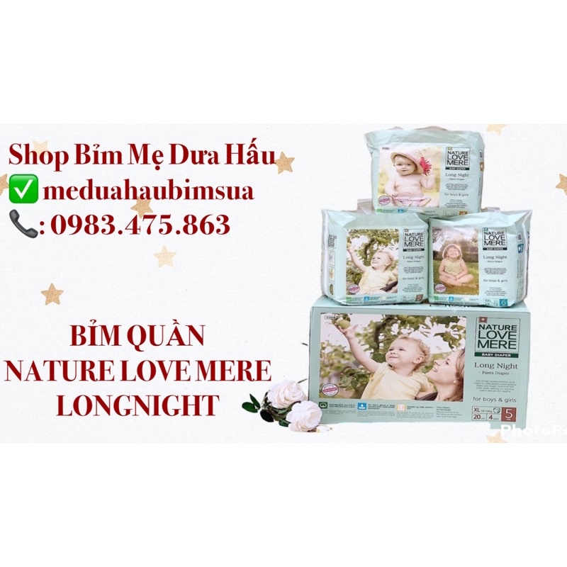 BỈM QUẦN chuyên đóng đêm Hàn Quốc Nature Love Mere Long Night size L30/ XL24/XXL20 meduahaubimsua