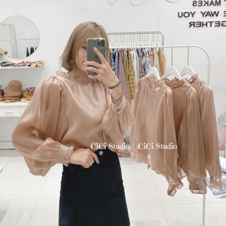 Set sơmi kèm áo dây vải organza