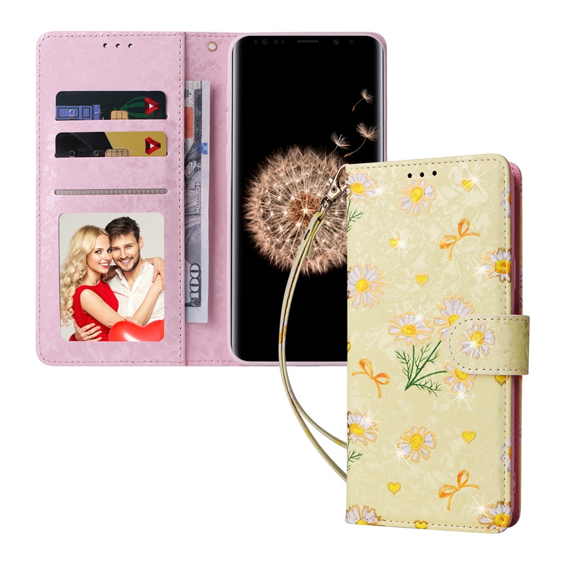 Sang Trọng Bao Da Điện Thoại pu Hình Hoa Và Bướm Cho samsung galaxy s23 fe a05 a51 a12 f12 m12 s9 plus s8 plus s8 + s9 + Ốp