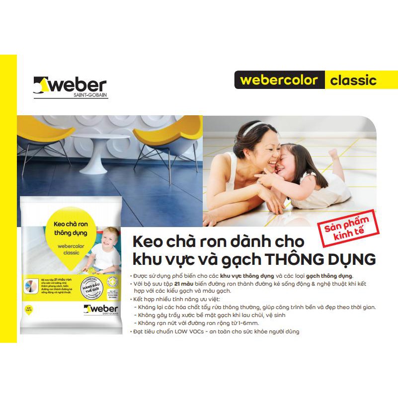 Keo chà ron gạch weber - Công nghệ Thái Lan