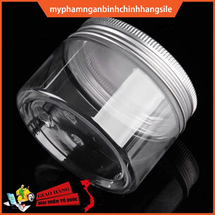 Hũ Nhựa Pet Nắp Nhôm Đựng Thực Phẩm, Đồ Khô, Ngũ Côc 250ml có màng nhựa đi kèm