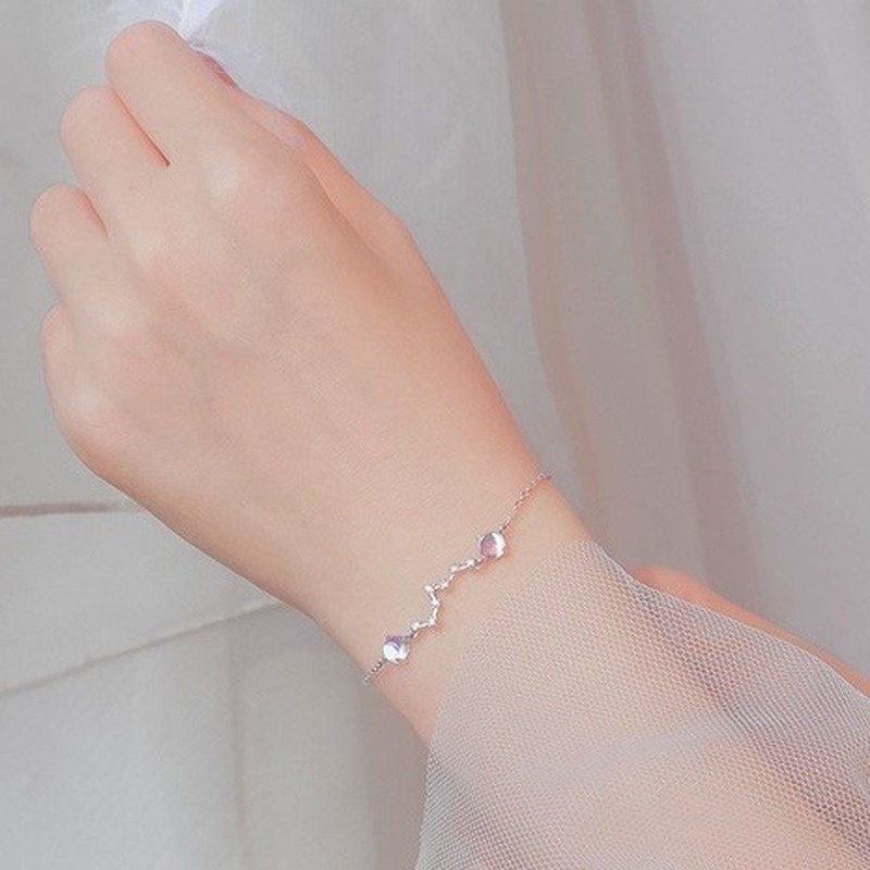 Vòng đeo tay may mắn đính đá mặt trăng và ngôi sao thời trang 210807