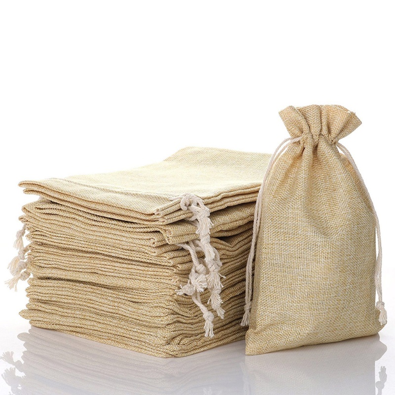 Túi Dây Rút Chất Liệu Vải Bố Cotton Lanh Đựng Trang Sức / Quà Giáng Sinh / Đám Cưới