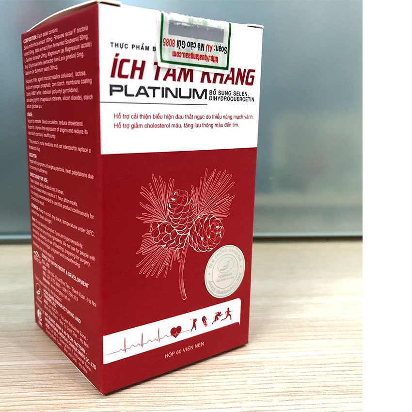 Ích Tâm Khang Platinum hỗ trợ giảm cholesterol máu hộp 60 viên - tổng kho miền nam