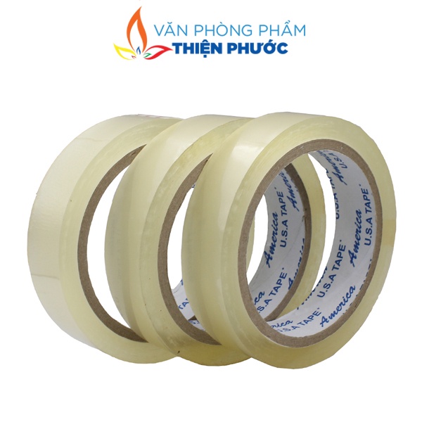 Băng keo trong 2.4cm 80yard, băng keo gói quà THIỆN PHƯỚC