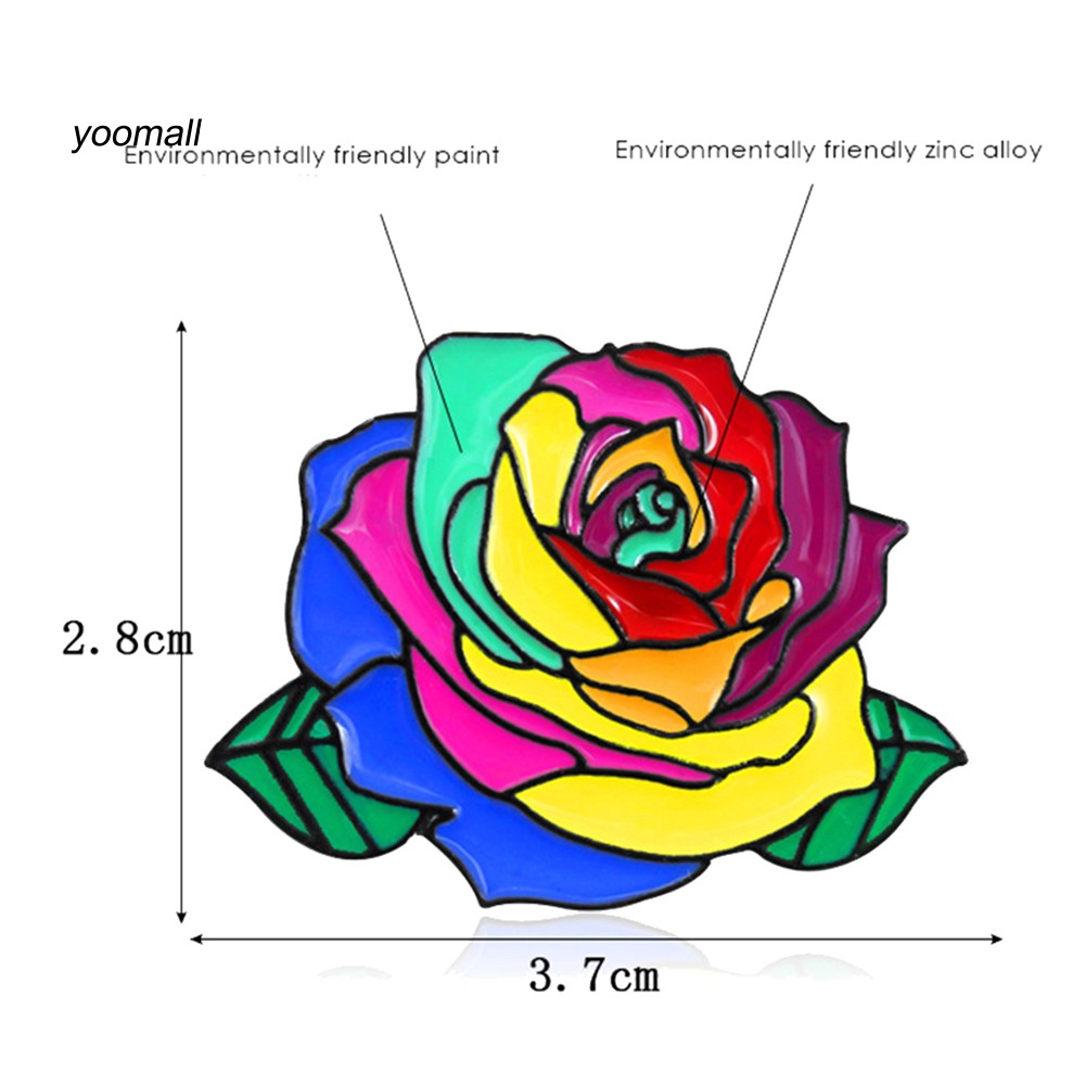 YOML✔Rainbow Rose Flower Brooch Pin Gay Pride Denim Jacket Collar Backpack Badge | BigBuy360 - bigbuy360.vn