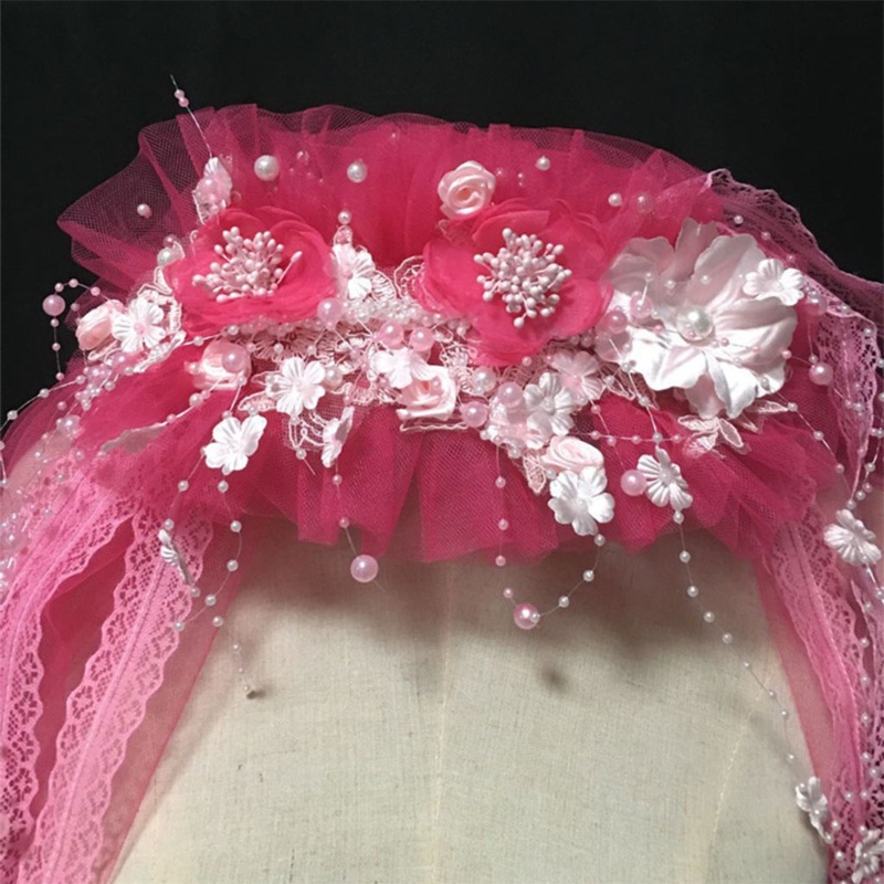 Băng Đô Vải Tuyn Nhiều Lớp Phong Cách Lolita Cho Cô Dâu