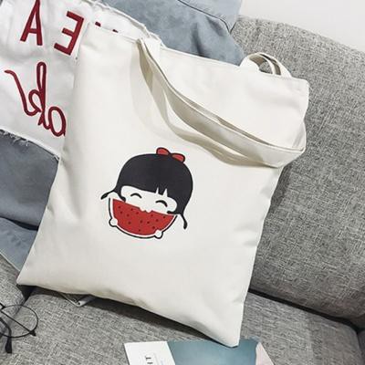 Túi Tote Vải canvas Đẹp Cực Hot có khóa miệng in Hình Búp Bê