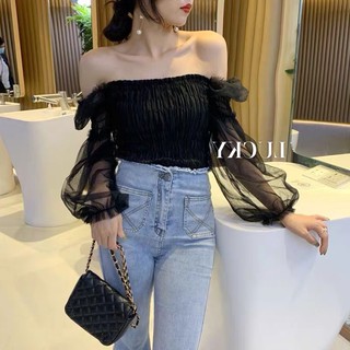 Áo tay voan cổ vuông