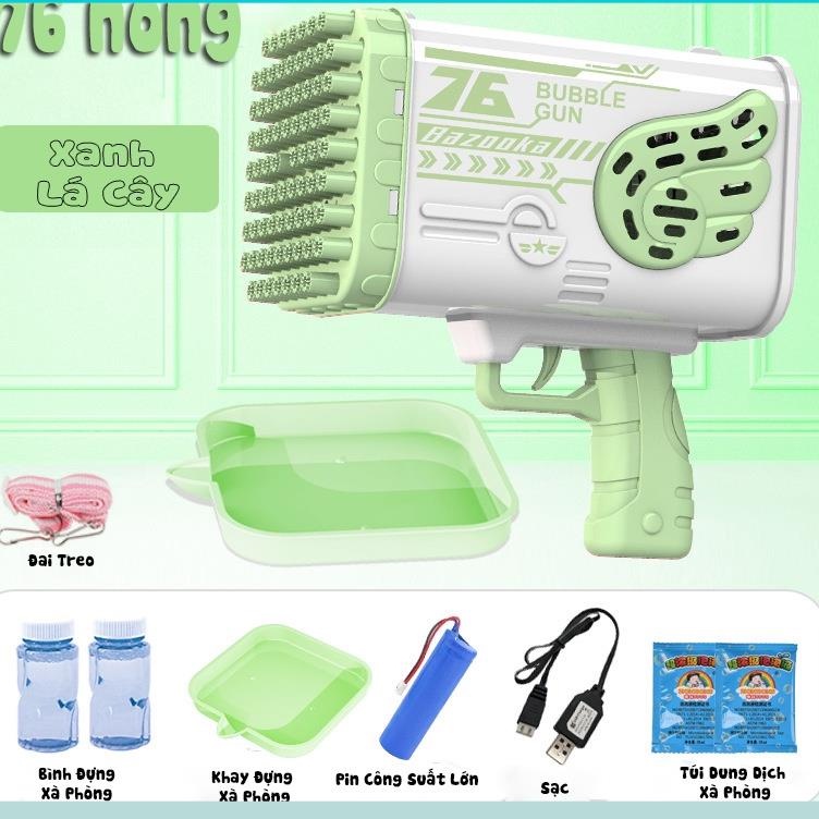 Đồ chơi Phun  bong bóng 76 nòng ,76 cao cấp có đèn , siêu cấp nhất dùng pin sạc cực chất