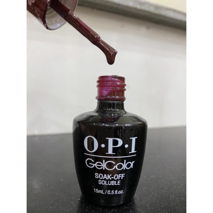 Sơn gel Opi, sơn màu đỏ đô chai 15ml - màu sơn quốc dân