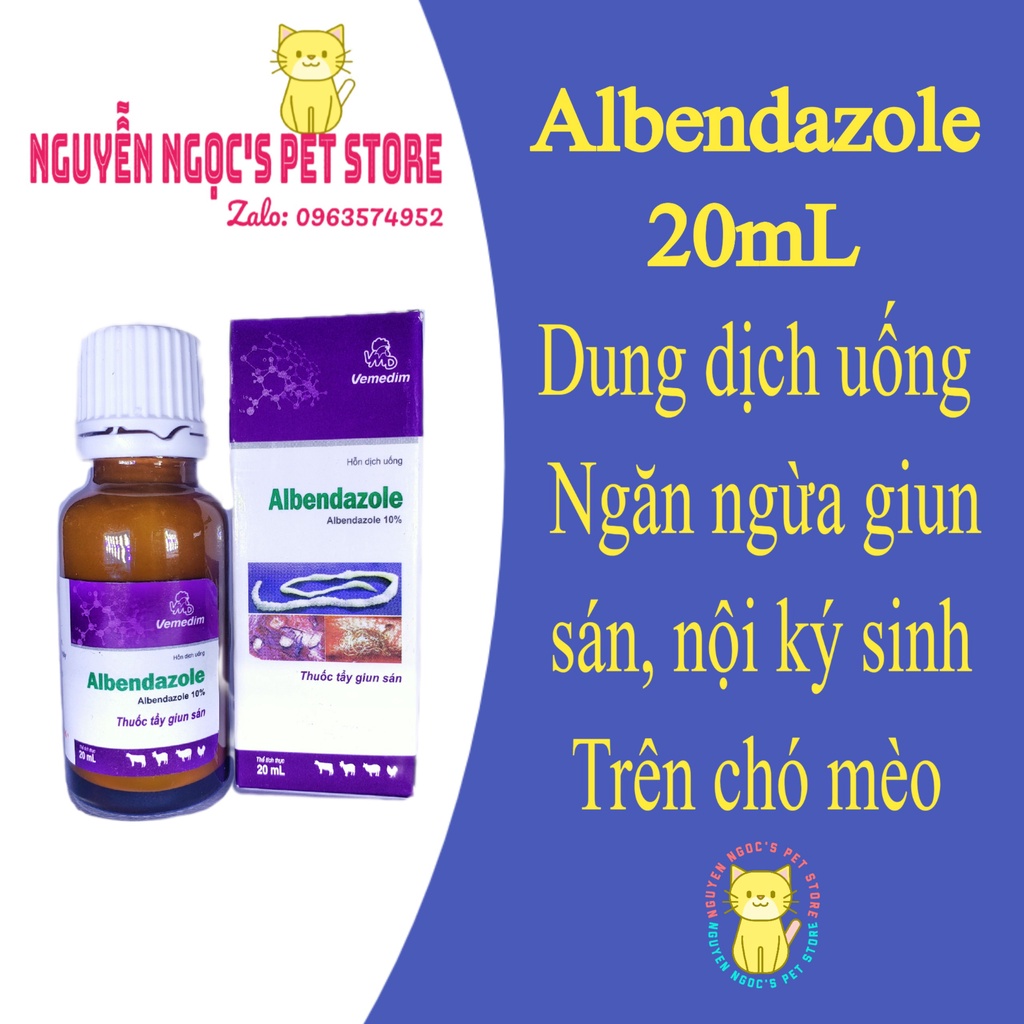 Albendazole - Dung dịch uống ngăn ngừa nội kí sinh trên chó mèo, vật nuôi