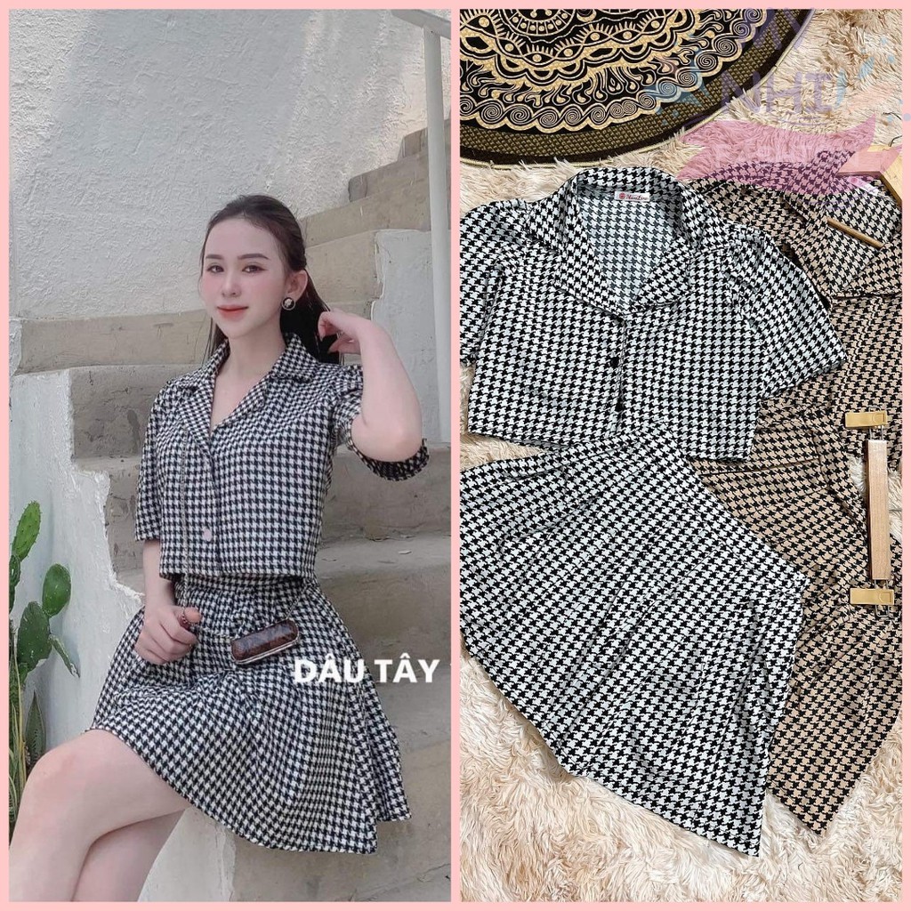 [SIÊU HOT] Set Vest Váy Xếp Ly Cực Xinh 💓