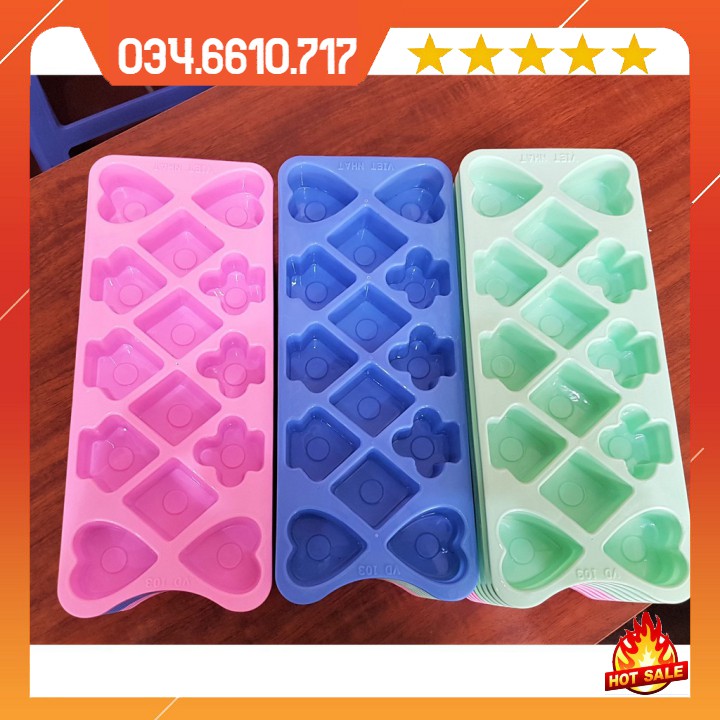 Sỉ 3 khay làm đá Việt Nhật 14 viên các hình đẹp (màu ngẫu nhiên)