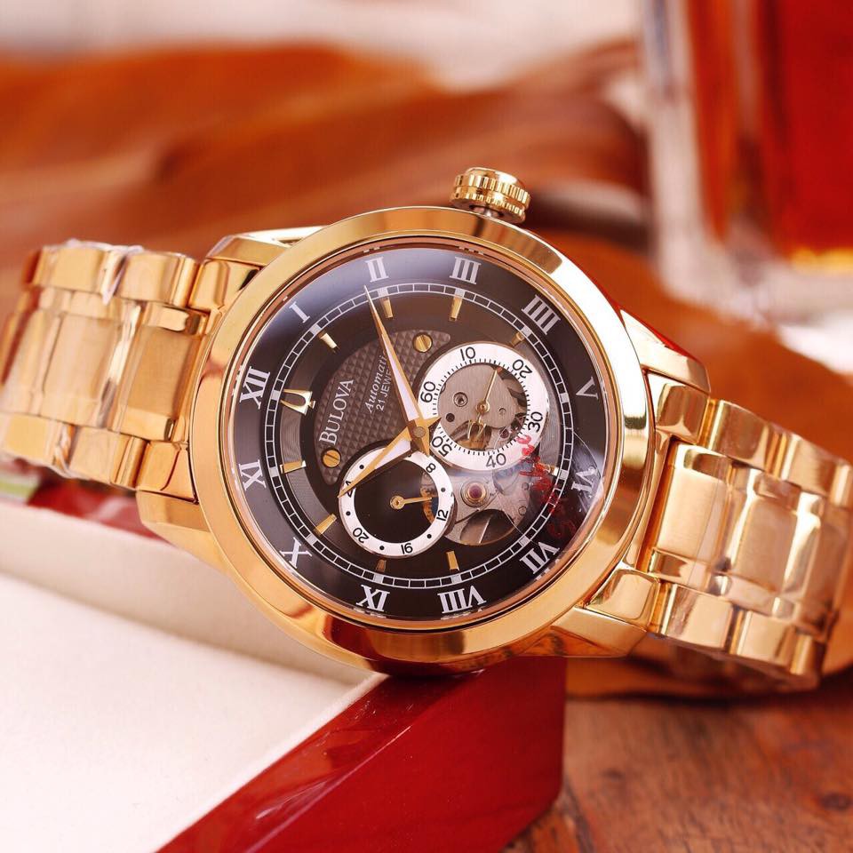Đồng Hồ Cơ Nam Bulova Cao Cấp Automatic BUOH04TR Máy Cơ Tự Động Chống Xước Chống Nước