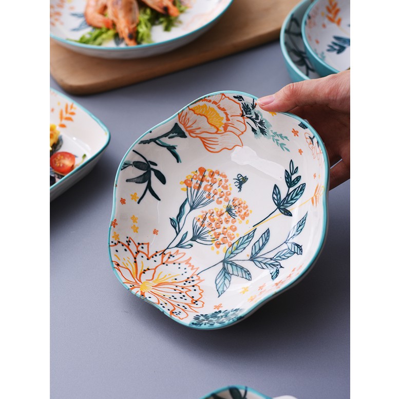 Bộ bát, đĩa cao cấp sứ làm vườn tươi mới