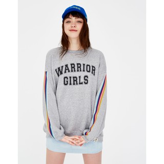 Hoodie slogan 3 sọc tay