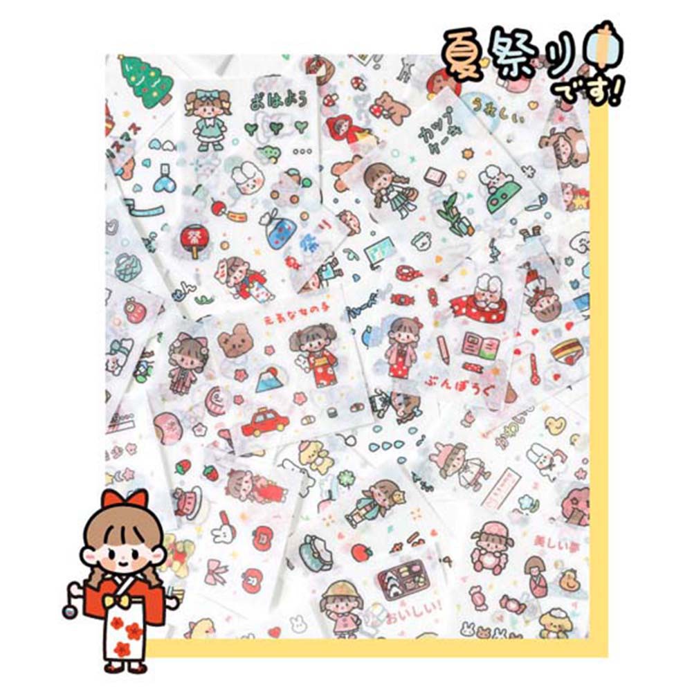 Bộ 100 Miếng Dán Hình Trái Cây / Động Vật Hoạt Hình Dễ Thương Dùng Trang Trí Diy 81