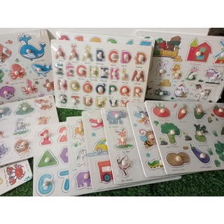 Bảng ghép hình núm gỗ nhiều chủ đề cho bé.