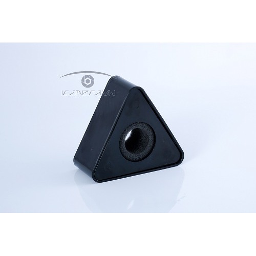 Logo cho mic phỏng vấn truyền hình nhựa tam giác màu trắng/ đen