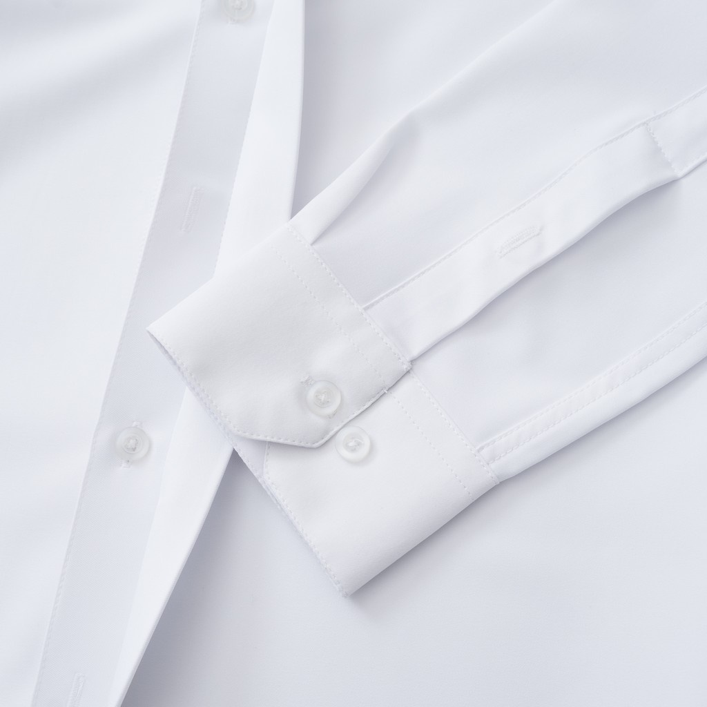 Áo sơ mi tay dài KENTA nam trắng, giấu nút SMD0081