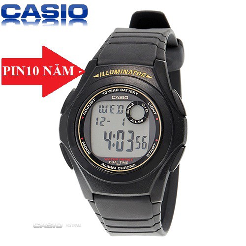 Đồng Hồ Nam Casio F-200W-9ADF chính hãng PIN 10 NĂM