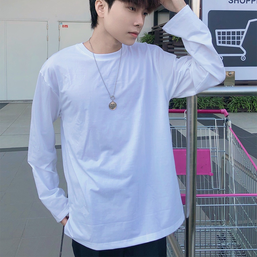 Áo Thun Nam Nữ Dài Tay Unisex. Áo thu đông trơn tay dài cổ tròn basic giữ nhiệt form vừa | BigBuy360 - bigbuy360.vn