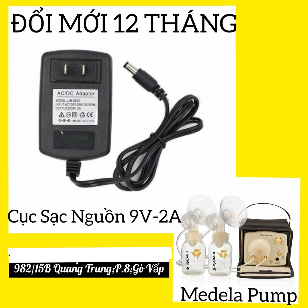 [Đổi Mới 12 Tháng] Cục Sạc Nguồn Adapter Nguồn 9V 2A -Phụ Kiện Máy Hút Sữa Điện Đôi Medela Pump