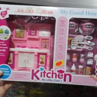 Kệ bếp và dụng cụ nấu ăn cho búp bê