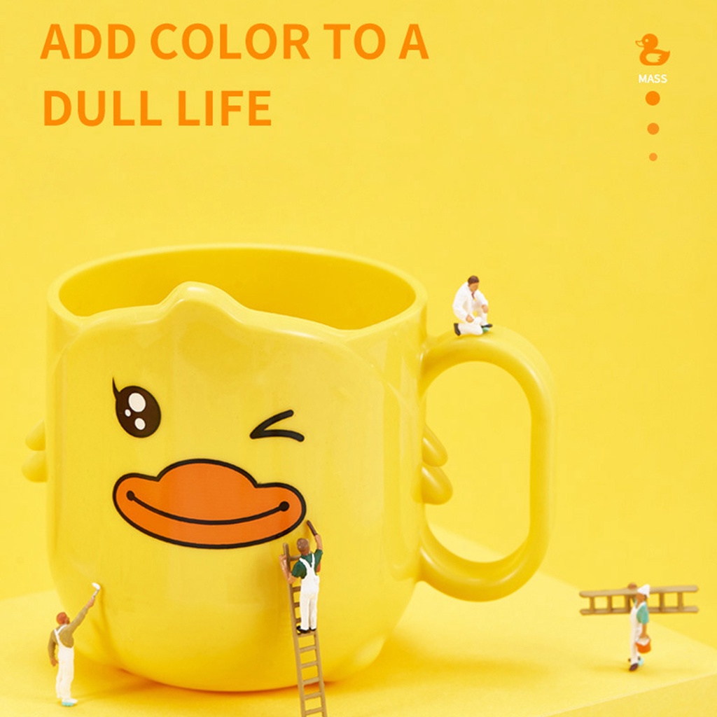 Tennessee052 Cốc bàn chải đánh răng PP Dễ thương Hình con vịt Hoạt hình cho phòng tắm