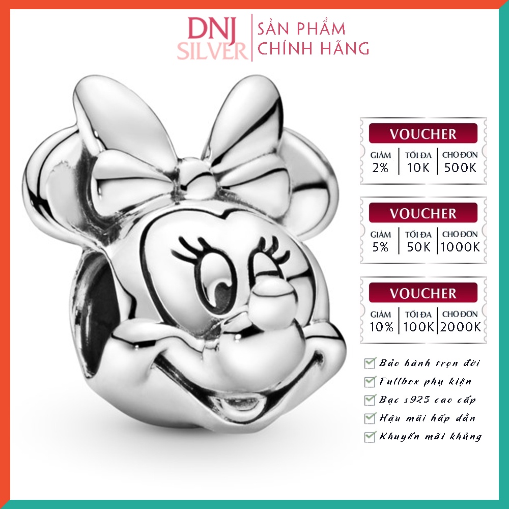 Charm bạc 925 cao cấp, hàng chuẩn bạc - Charm Disney Minnie thích hợp để mix vòng tay charm - DN267