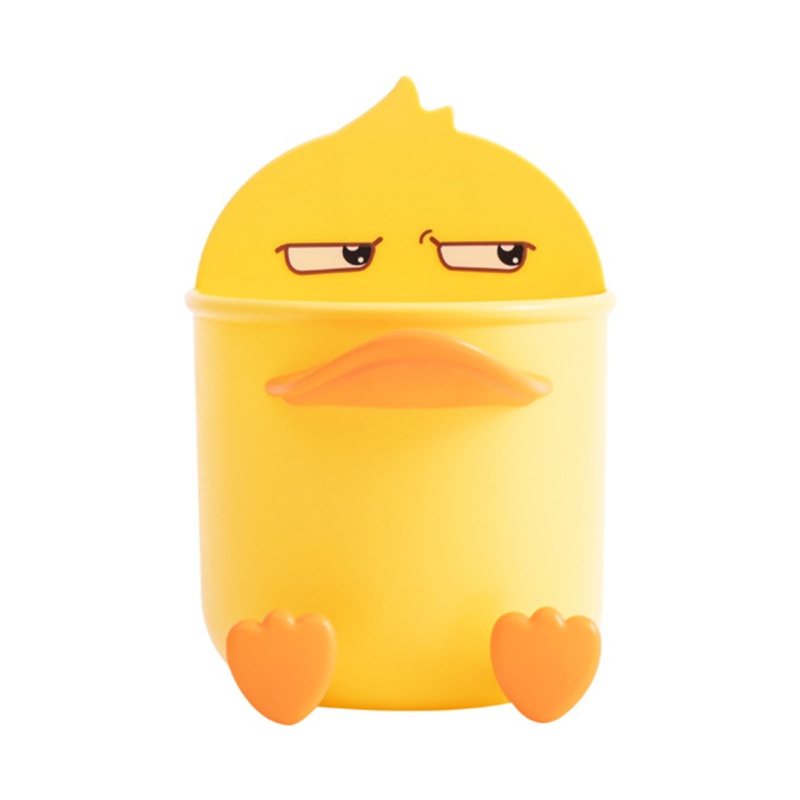 Hộp Đựng Vật Dụng Gắn Tường Có Móc Đa Năng Hình Vịt Vàng Cho Nhà Bếp Phòng Tắm