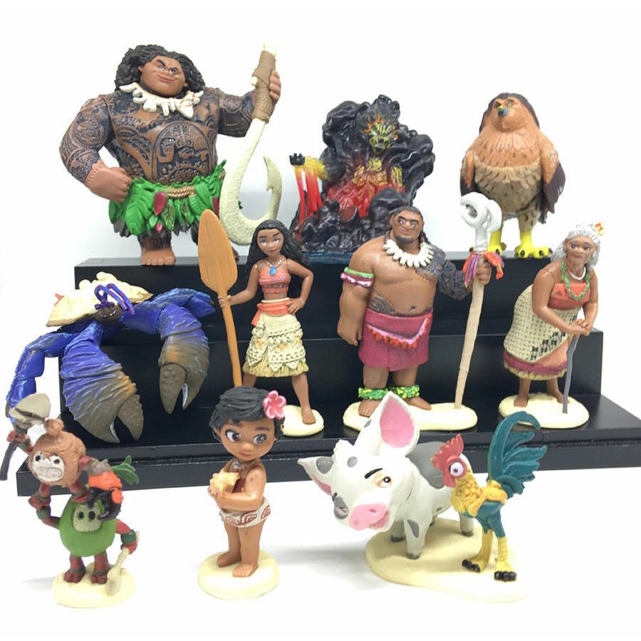 10 mô hình nhân vật hoạt hình Disney Moana bằng PVC trang trí làm đẹp bánh kem
