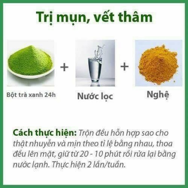 Bột trà xanh Thái nguyên mịn xanh thơm 1 kg =2 túi như hình