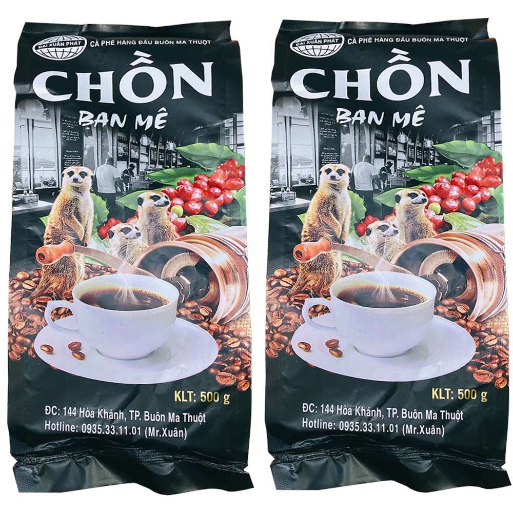 Combo 2 gói cà phê rang xay pha phin chồn đen ban mê Daklak ĐẠI XUÂN PHÁT