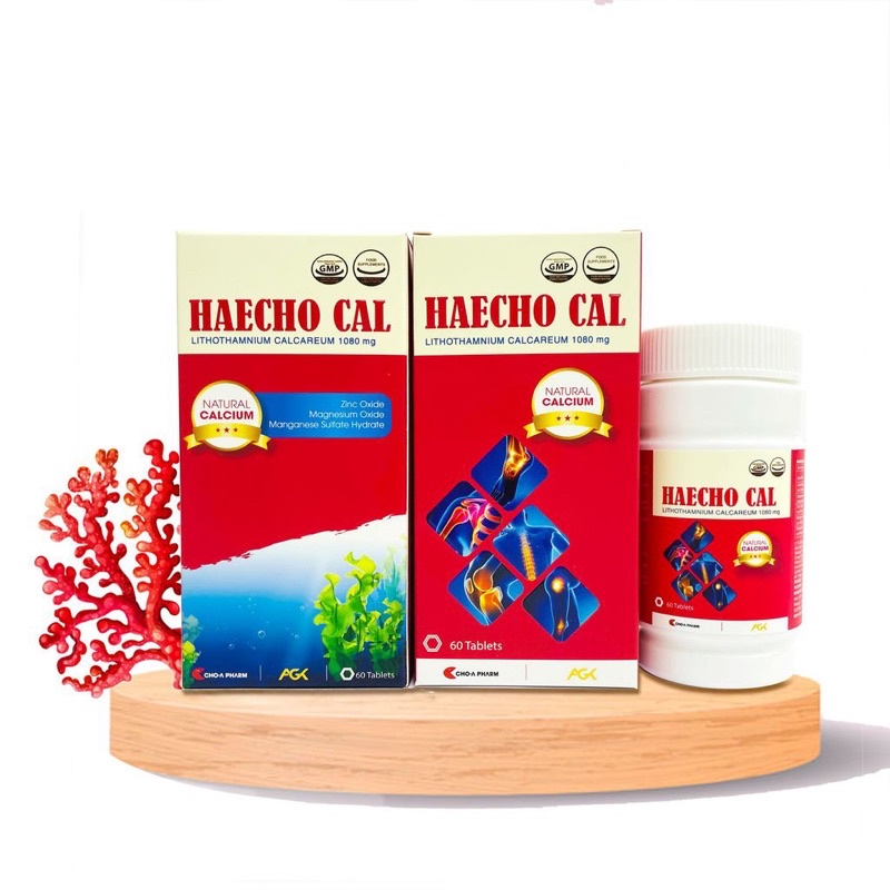 HAECHO CAL canxi tảo biển đỏ tự nhiên từ Hàn Quốc lọ 60 viên