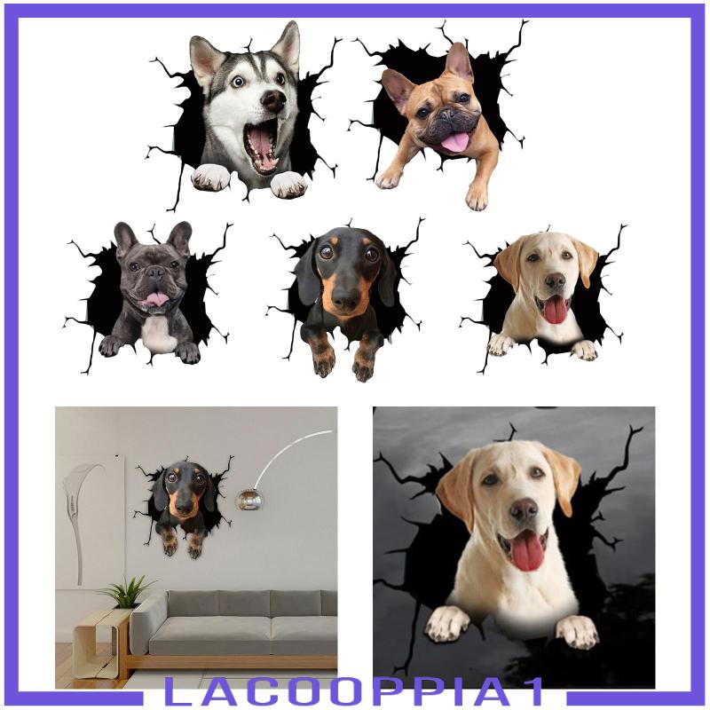 1] Sticker Dán Xe Hơi / Cửa Sổ / Tường / Tủ Lạnh Hình Chú Chó Bằng Nhựa PVC