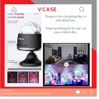 Đèn LED Quả Cầu Cảm Ứng Xoay Pha Lê 7 Màu Nháy Theo Nhạc thương hiệu BASEUS