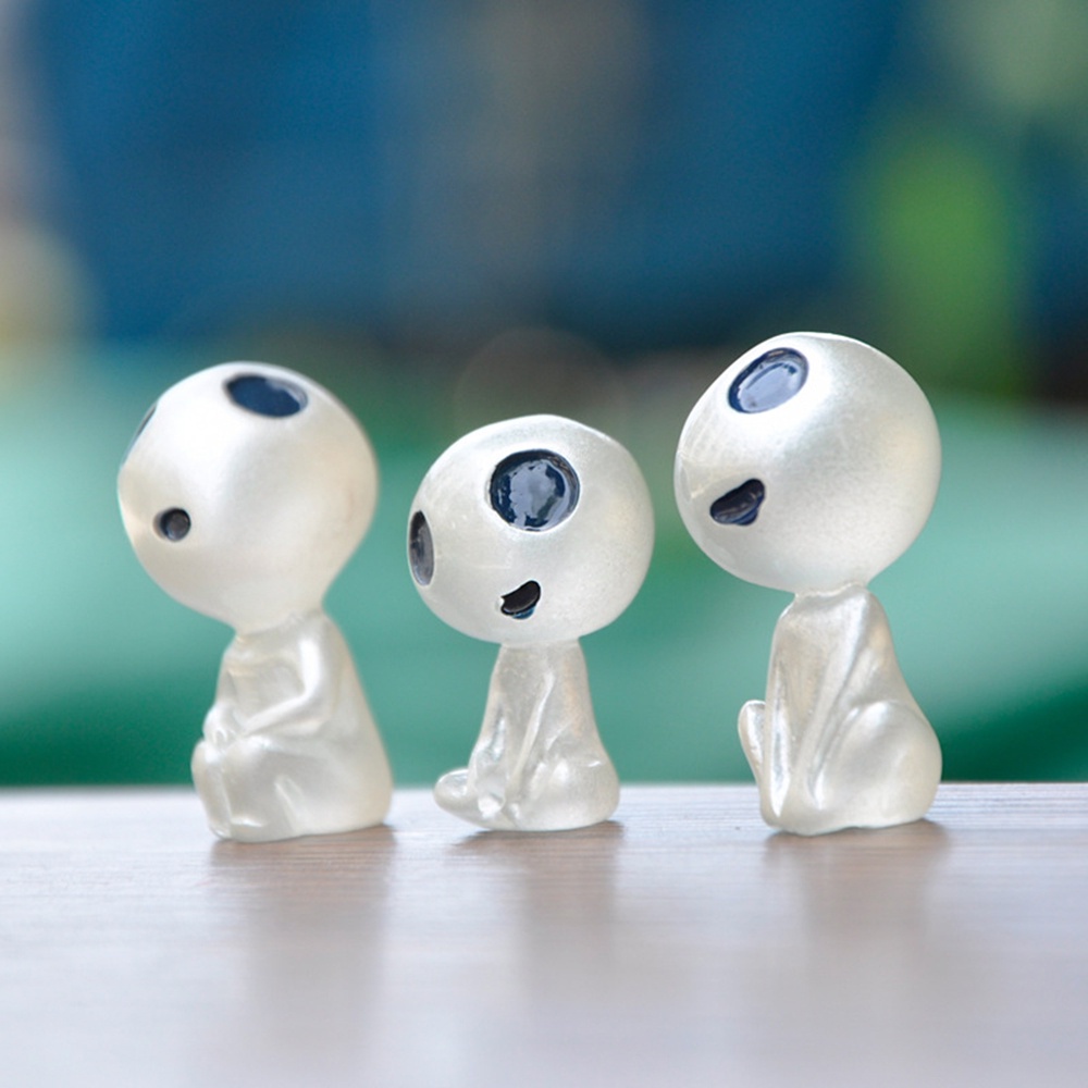 Tượng mini hình yêu tinh hoạt hình bằng nhựa resin phát sáng trong bóng tối trang trí tiện dụng diy