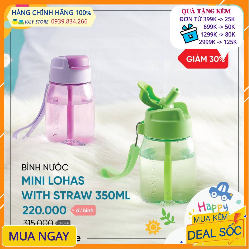 [HOT] Bình nước Tupperware ❤️ Freeship ❤️ Mini Lohas 350ml chịu nhiệt tốt, màu xinh xắn
