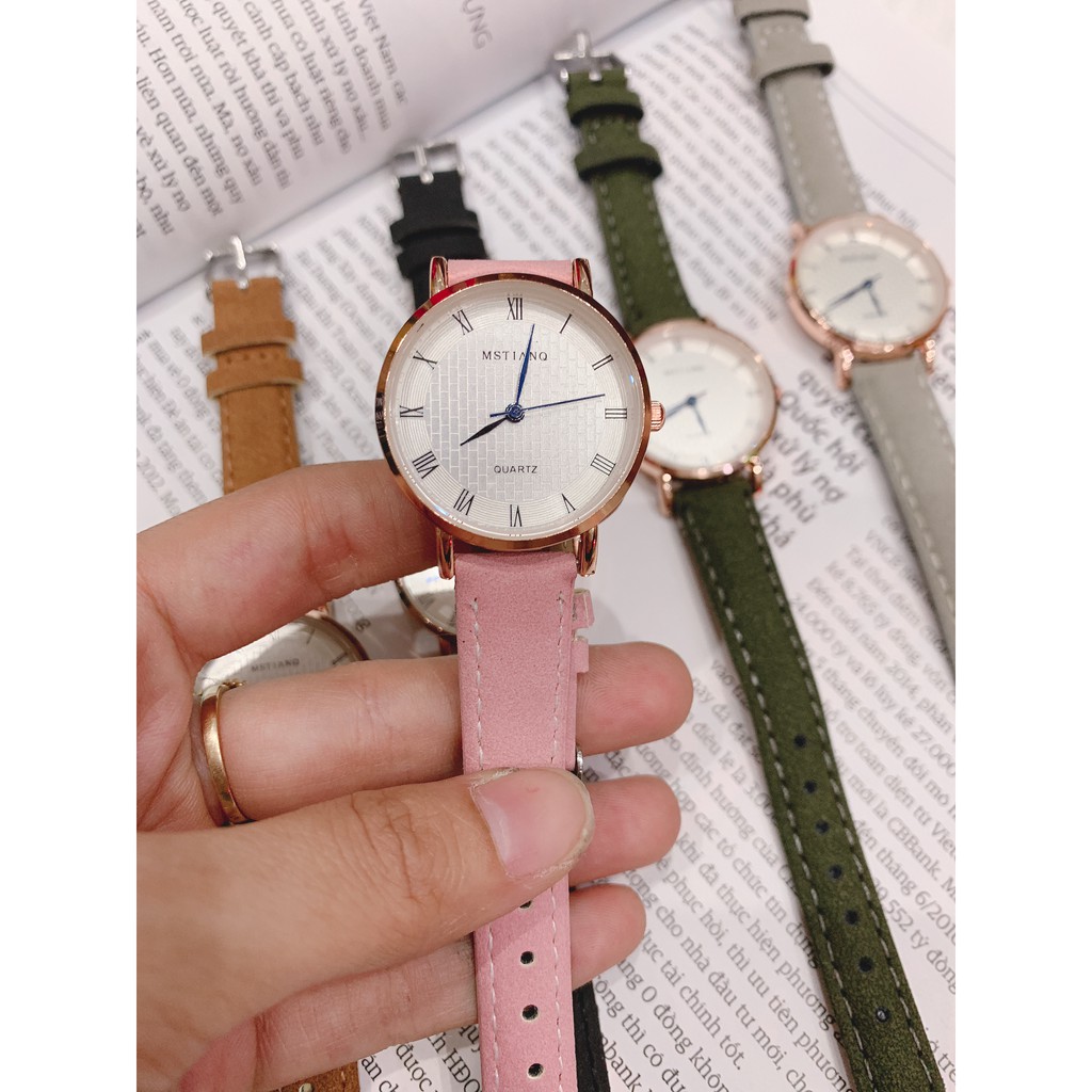 [GIÁ SỈ] ĐỒNG HỒ NỮ MSTIANQ DÂY DA SỐ LA MÃ SIÊU HOT HÀNG CỰC ĐẸP (NHIỀU MÀU) | BigBuy360 - bigbuy360.vn