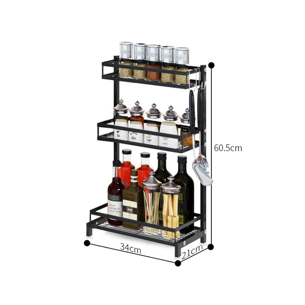 Kệ Gia Vị INOX Cao Cấp 2, 3 tầng full phụ kiện