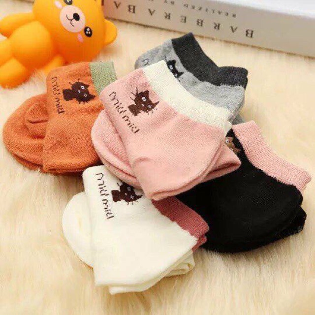 Tất nữ  mèo dày miu miu cổ ngắn lố cực xinh, hàng xuất Hàn