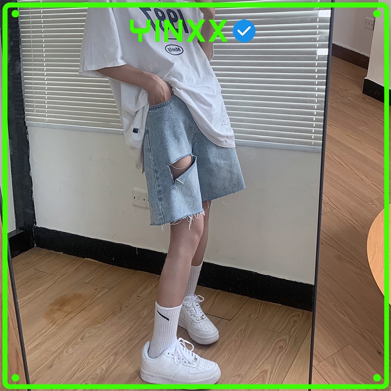  Quần short jean unisex Yinxx, quần bò ulzzang nam nữ QSJ01