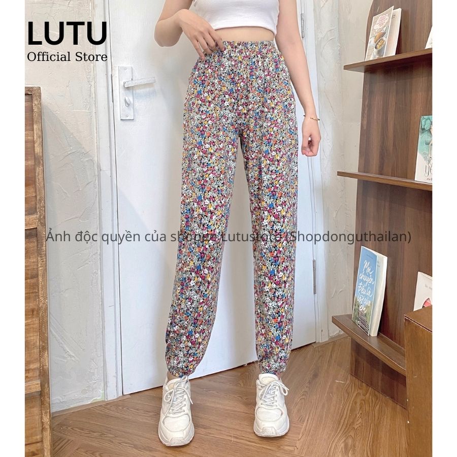 Quần alibaba dài thổ cẩm đi biển form suông chân và bo gấu nhiều họa tiết