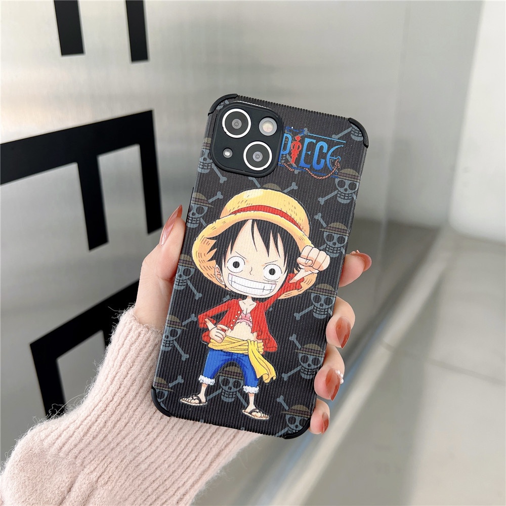 Ốp điện thoại silicon họa tiết Luffy dễ thương thích hợp cho iPhone 13 Pro 6 7 8 Plus X XS Max XR 11 Pro 12 13 Pro Max