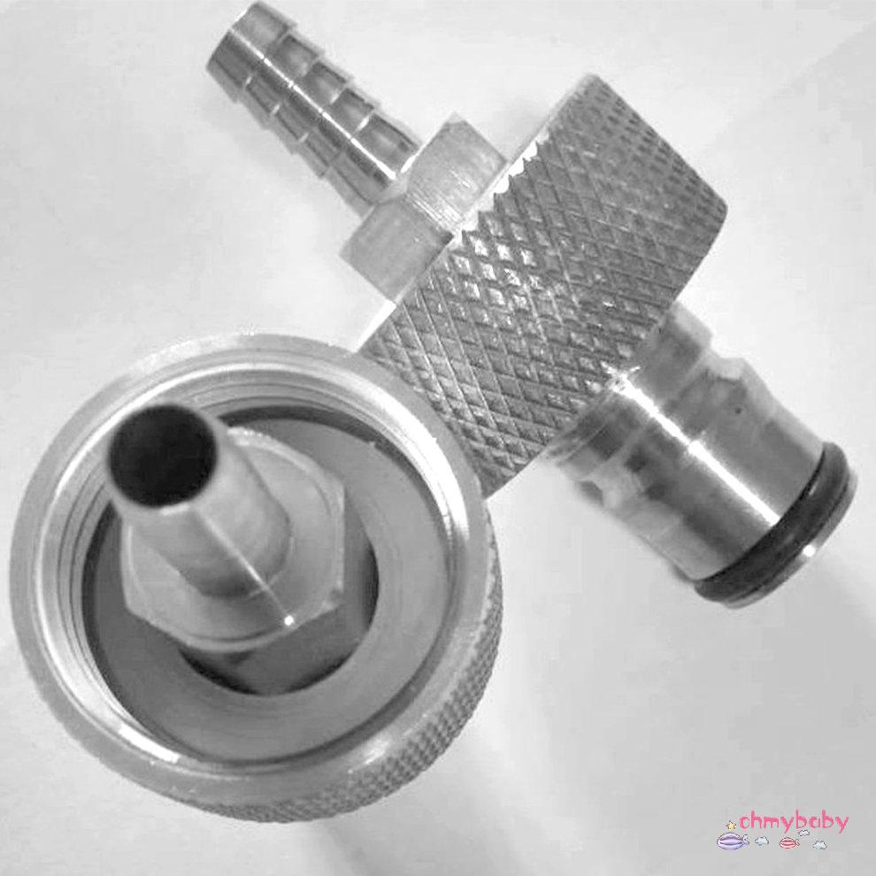 1 cái bằng thép không gỉ Carbonat Cap Bộ đếm áp suất Chai chiết rót Barb CO2 [8/1]