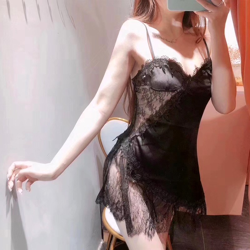 Váy ngủ lụa cao cấp FREE SHIP đầm ren Quảng Châu