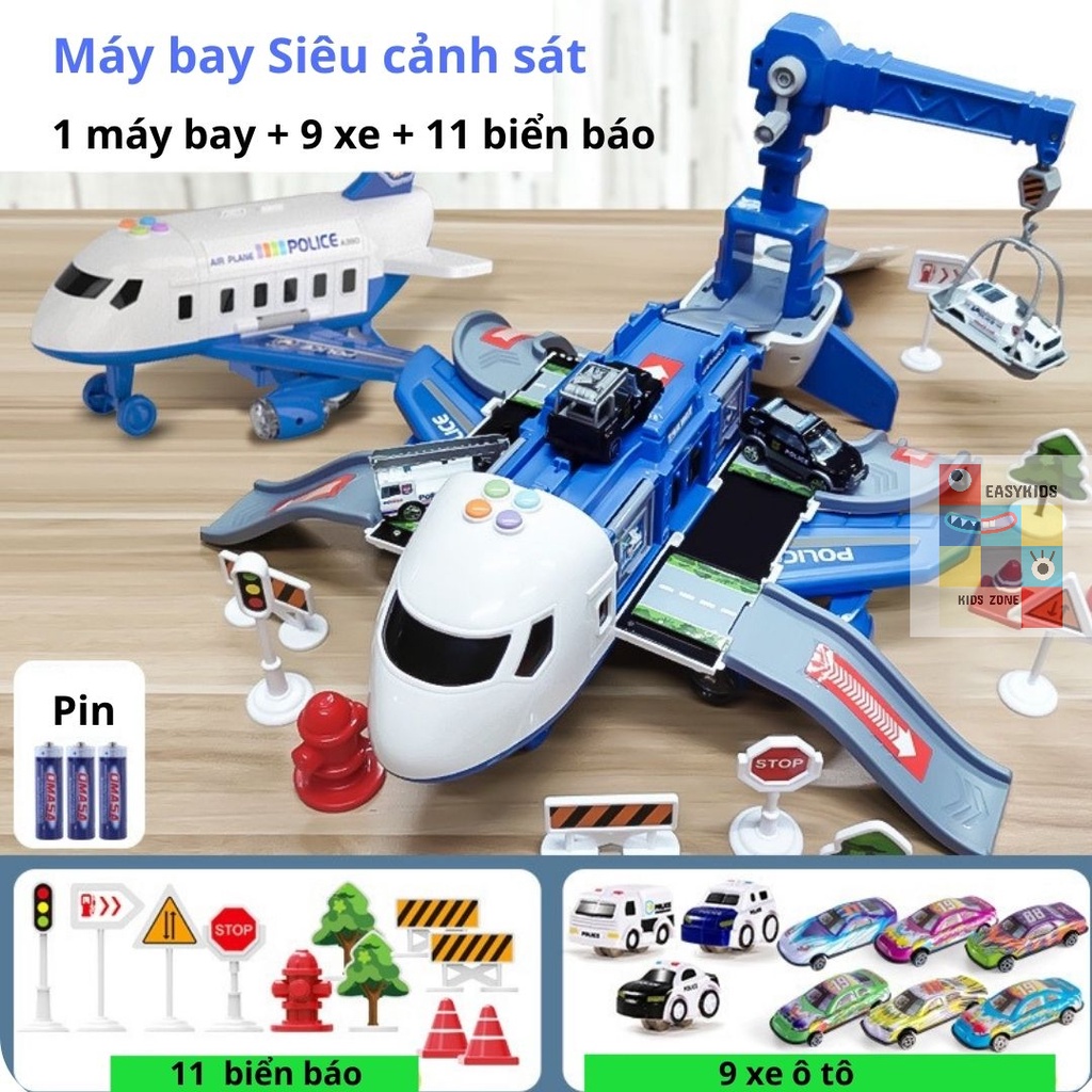 Đồ chơi máy bay, máy bay trẻ em biến hình có âm thanh, ánh sáng, đa chức năng