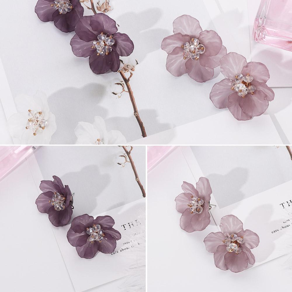 Bông Tai Hình Cánh Hoa Bằng Acrylic Thời Trang Vintage